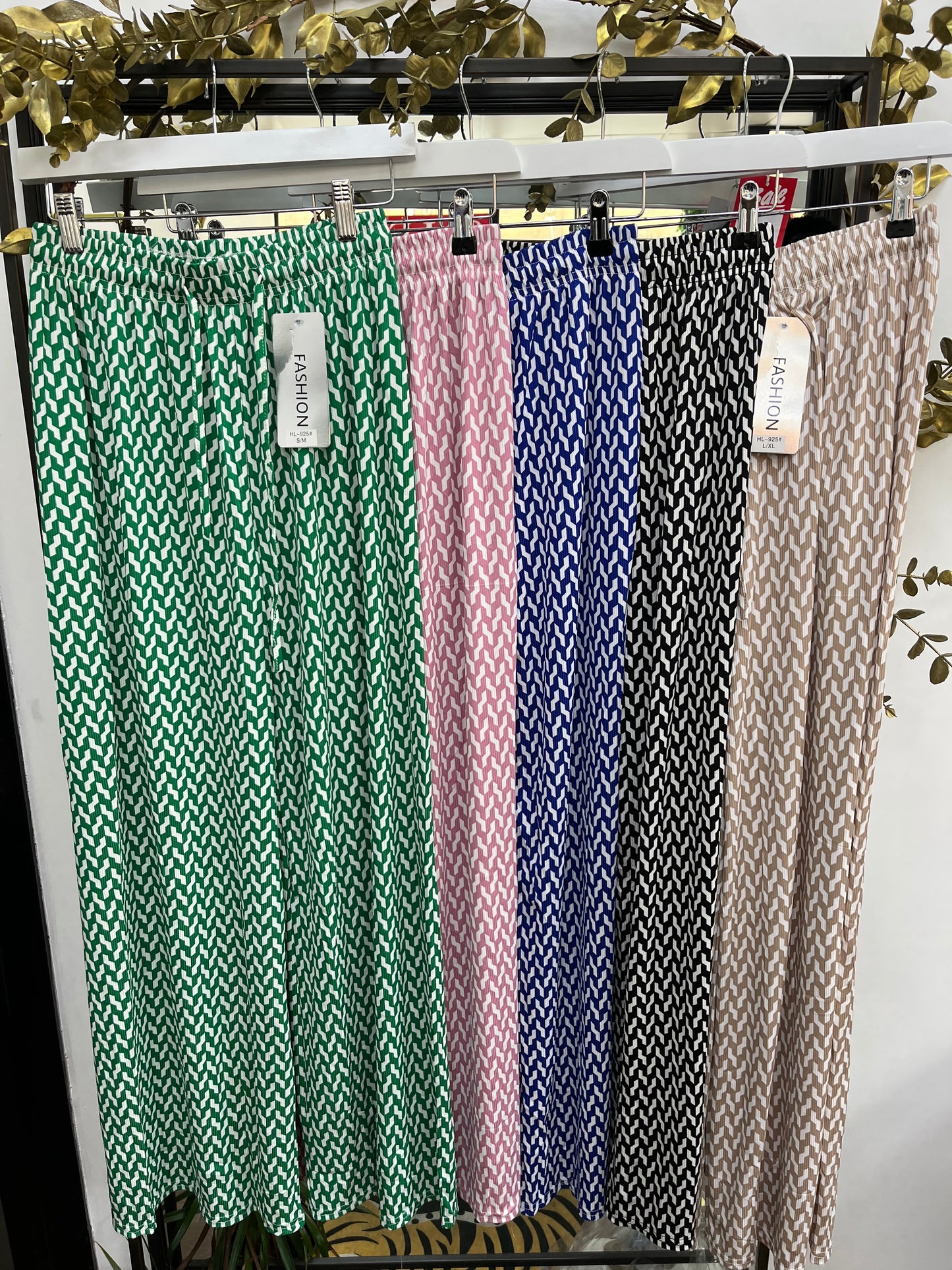 Geo Patterned Floaty Trousers (5 Colours)