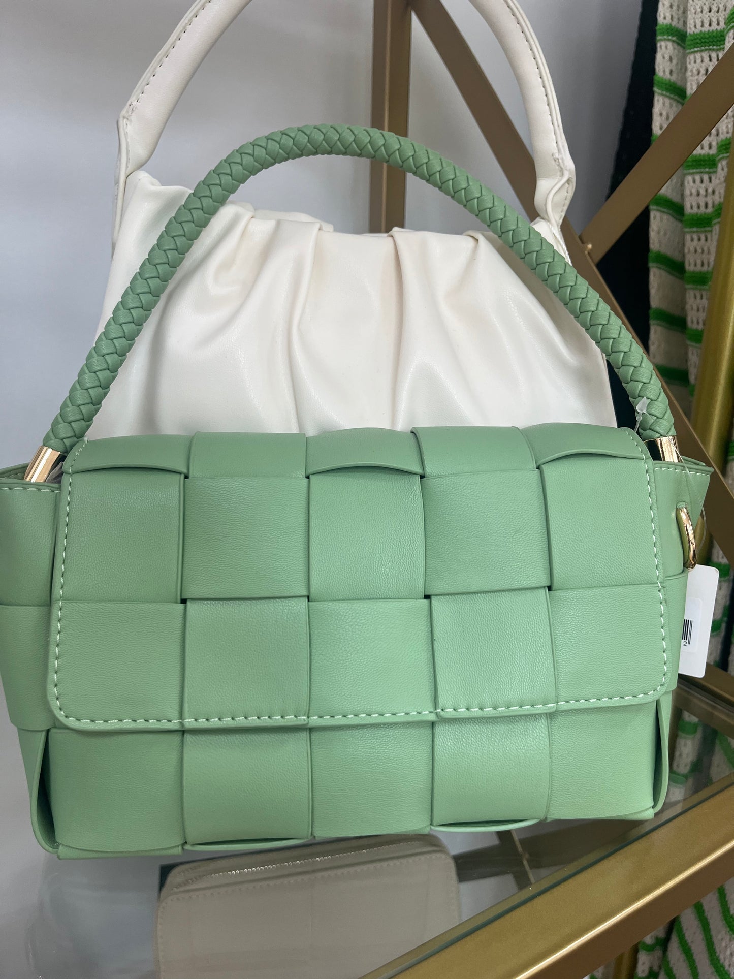 Cross Square Patterned Pastel Handbags (3 Colours)