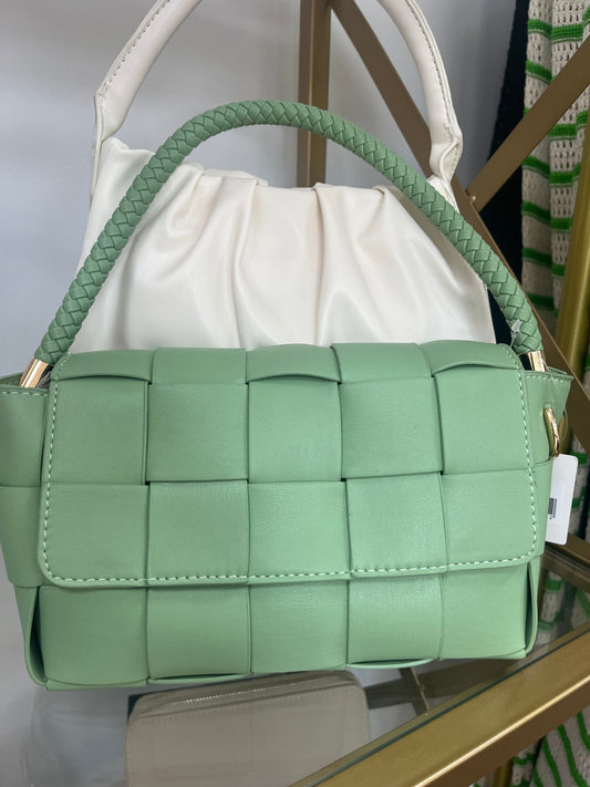 Cross Square Patterned Pastel Handbags (3 Colours)