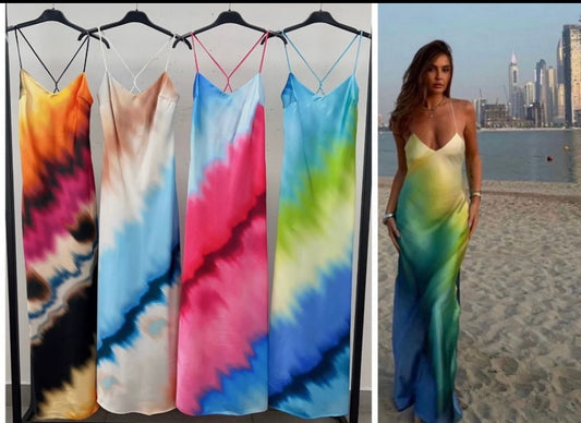 Multi-Colour Strappy Maxi Dress
