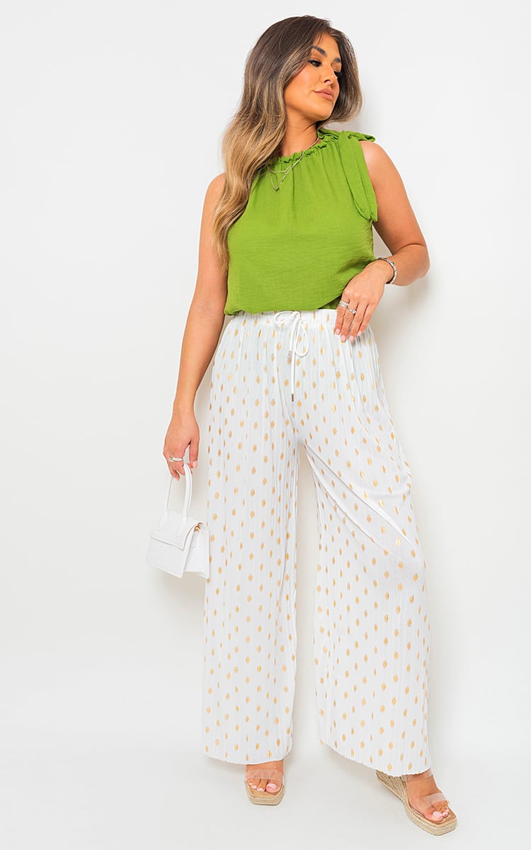 Gold Spot Pleated Trouser with Drawstring