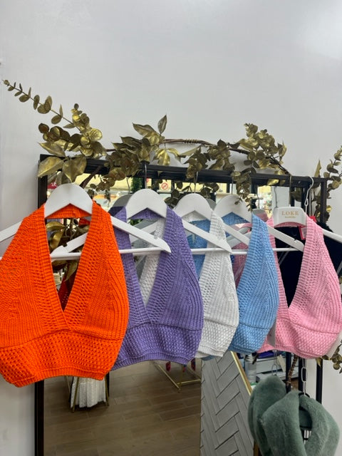 Pastel Crochet Crop Tops (5 Colours)
