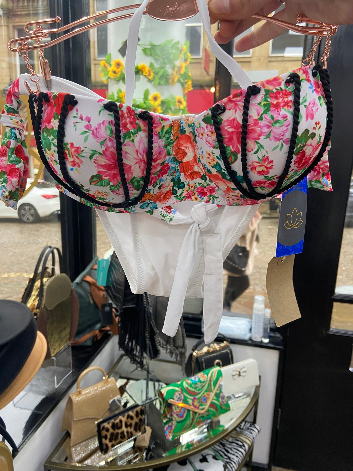 Floral Braided Cup Bikini Set (2 Colours)